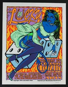 Póster de la suerte Kozik cartel show 1995 firmado prueba de artista A/P Charlotte NC como nuevo! - Imagen 1 de 3