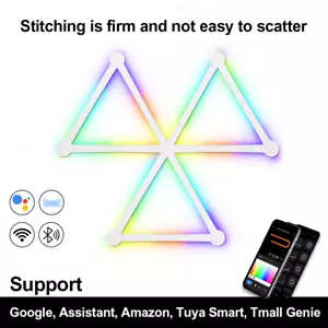 Smart LED Wall Lights Panels Smart LED Wall Lights RGB Gaming Lights Remote New - Picture 1 of 22