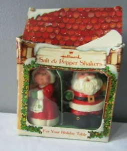 Vintage Hallmark Babbo Natale e signora Shaker sale e pepe Clause con scatola - Foto 1 di 8