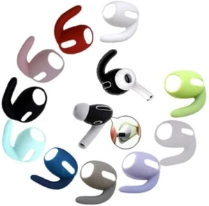 2 Paia AirPods Pro Auricolari Gancio Orecchio Antiscivolo Premium Silicone Cover Custodia-NERO - Foto 1 di 17