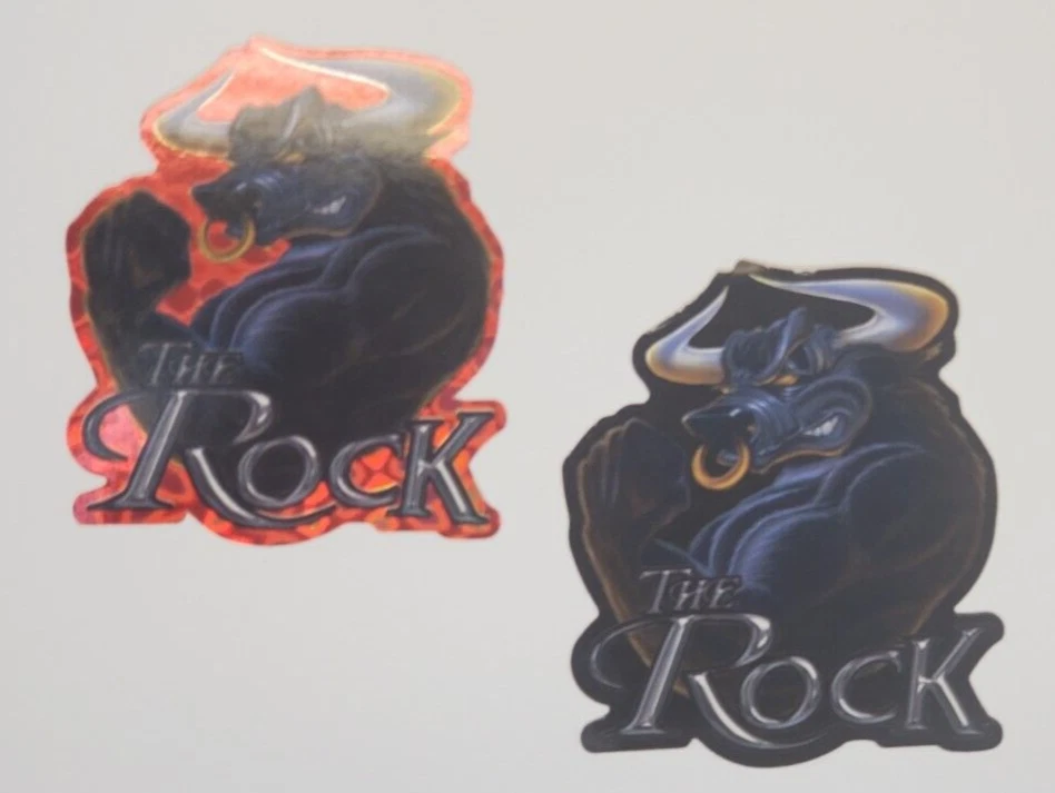 Adesivos para máquina de venda automática Vinatge The Rock Red Black Bull 2001 cartão de luta livre WWF - Imagem 1 de 4