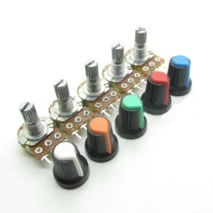 WH148 B1K - B1M Ohm Linear Taper Rotary Potentiometer Panel Pot 3-PIN + Knob Cap - Picture 1 of 7