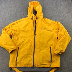 Vintage American Eagle Jacket Mens Medium Yellow Full Zip Windbreaker Hooded - Picture 1 of 9