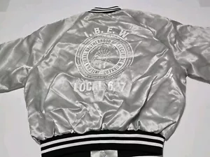 Vtg International Brotherhood of Electrical Workers Nylon Jacket XL King Louie - Picture 1 of 15