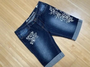 Shorts Mädchen Madonna Gr. L Dunkelblau Bermudashorts Goldaufdruck Jeans - Bild 1 von 3