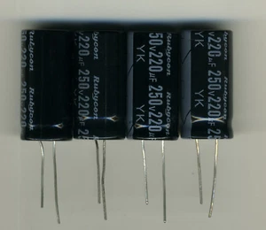 4 CONDENSATEURS LONGS FILS 220µF 250V - Picture 1 of 1