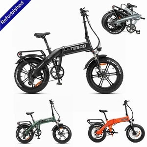 REFURBISHED Folding E bike 1000W 48V 17.4Ah MTB Long Range Cargo Dual Suspension - Picture 1 of 16