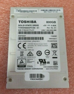 Toshiba 800GB 2.5" SATA 6Gb/s Enterprise RI Solid State Drive SSD THNSN8800PCSE - Image 1 of 4
