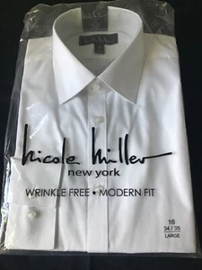 Nicole Miller Long Sleeve Dress Shirt Modern Fit 16 34/35 - Picture 1 of 3