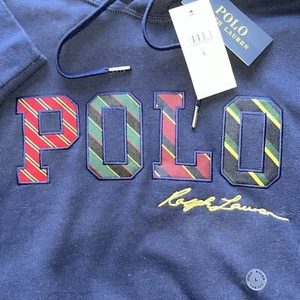 Nuevo Polo Ralph Lauren Logo Letterman Sudadera con Capucha para Hombres L - Imagen 1 de 5