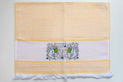 十字绣厨房毛巾“万圣节车或治疗” — 第 1/2 张图片