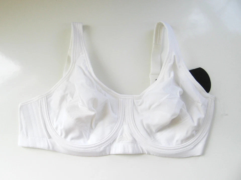 SB112 adidas NEW 108545 White ClimaLite Power Mesh Soft Cups UW Sports Bra 40D - Image 1 of 3