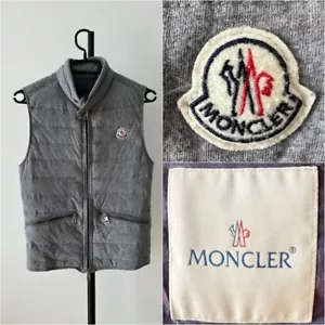 AUTENTICO! Gilet piumino Moncler Gerard gilet XXS grigio - Foto 1 di 17