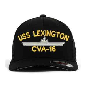 Flexfit flex fit Cap Hat USS LEXINGTON CVA-16 SHIP - Picture 1 of 6