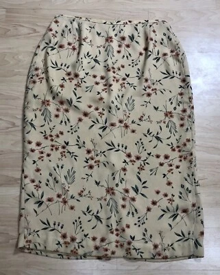 Falda midi floral beige vintage años 90 informal esquina anexo mujer talla 16 Foto 1 de 4