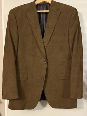 Blazer deportivo Patrick James Reserve marrón imitación gamuza traje chaqueta 42R Foto 1 de 4