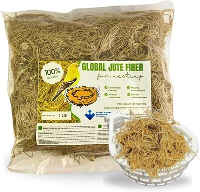 GLOBAL LUXURY MANAGEMENT 100% Natural Fiber Jute Nesting Material for Bird Nests, Safe, Soft, Durable