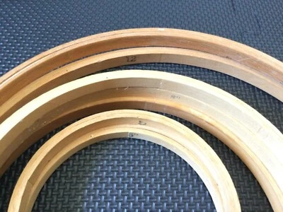 Lot of 7 ROUND WOOD EMBROIDERY HOOPS various sizes 12" 8" 5" CRAFTS - Image 1 of 3