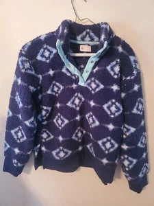Girls Super Soft Pullover Sweater "So" Size Large 10/13 Blue & White - Picture 1 of 3