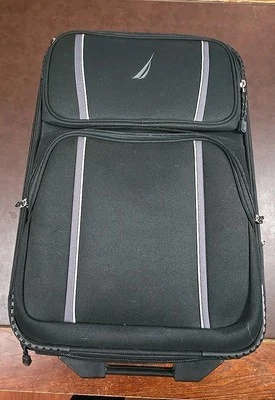 NAUTICA 21” BlackExpandable Logo Print Soft Case Carry Roller - Image 1 of 4