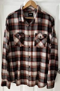 RIP CURL LIVE THE SEARCH MEN'S XL BUTTON UP SHIRT Emma Woods L/S Flannel PLAID - Picture 1 of 23