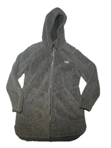 LL Bean Mountain Pile Fleece Coat Women’s Large Long Jacket Full Zip Sherpa - Picture 1 of 18