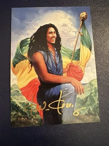 1995 ISLAND VIBES BOB MARLEY LEGEND KEN KELLY INSERT CARD # 2 AUTOGRAPHED - Picture 1 of 2