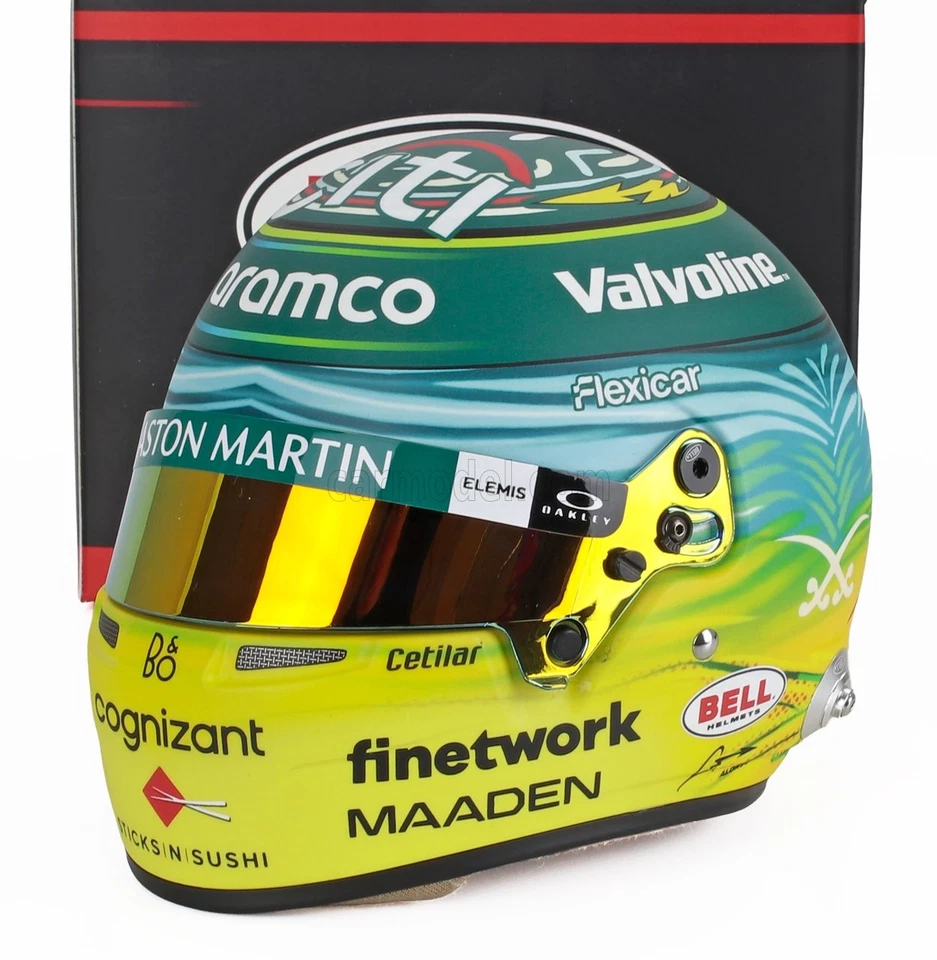 1/2 MINI HELMET - BELL HELMET - CASCO HELMET F1 FERNANDO ALONSO TEAM 4100478 - Immagine 1 di 1