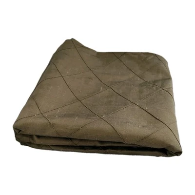 Panel de cortina de seda de colección - bronce oliva, forrado, cabecera reunida, años 90 41x83 Foto 1 de 4