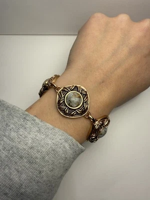 Pulsera Studio Barse de cobre y calcita blanca Foto 1 de 3