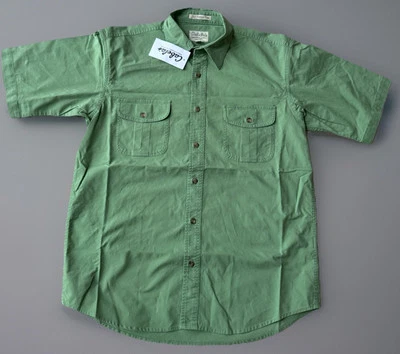NWT Cabela’s Men Size M Green Soft Canvas Trail Short Sleeve Shirt Button Down - Image 1 of 4