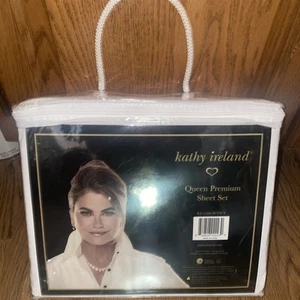 Kathy Ireland Home Queen Premium Sheet Set White Brand New - Picture 1 of 4