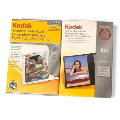 Papel fotográfico Kodak Premium brillo secado instantáneo 4x6 200 hojas en total (paquete de 2) sellado Foto 1 de 2