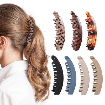 Paquete de 7 clips de plátano para mujer, pinza de pelo de plátano grande de 5,1" para fino fino grueso... Foto 1 de 4