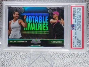 2024 Topps Graphite Sabalenka Swiatek Notable Rivalries Aqua /199 PSA 10 Pop 1 - Picture 1 of 2