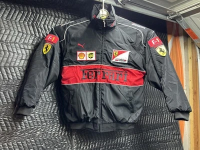Ferrari F1 Racing Embroidery Black  Jacket UPS Shell Bridgestone Puma XL - Image 1 of 4