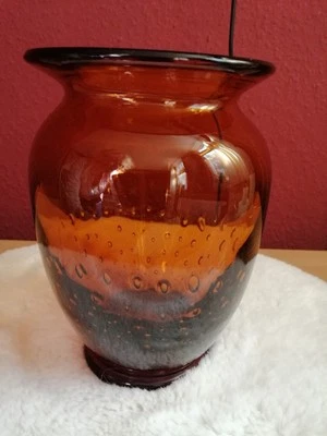 Vase "Perlora"WMF - Bernsteinfarben, Rarität, Bubbles, Mid Century 20 JHD  - Bild 1 von 4