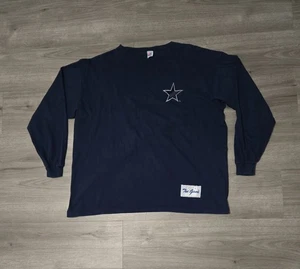 T-shirt manica lunga Vinatge anni 90 NFL Dallas Cowboys blu navy ricamata XL - Foto 1 di 9