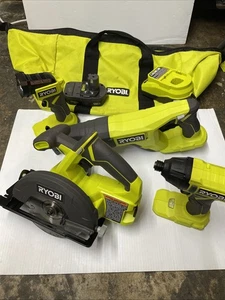 Slightly Used Ryobi Cordless 18V Tool Set - See Description - Pre Owned - Picture 1 of 20