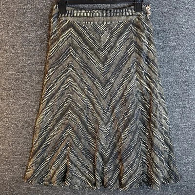 JONES NEW YORK Yellow Black Silk Linen Safari Print Skirt  SIZE 4 Lined Flowy - Image 1 of 4