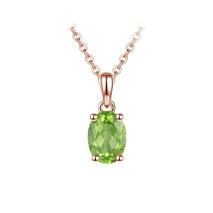 925 Plata de Ley Natural Peridoto Piedra Joyería India Colgante Color Oro Rosa - Imagen 1 de 3