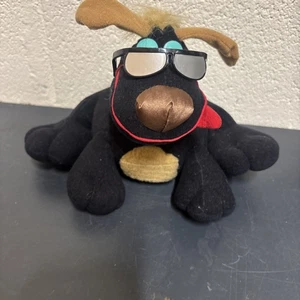 Vintage 1999 Toymax Cool Creatures Black Dog Sonnenbrille Plüschtier funktioniert selten - Bild 1 von 5