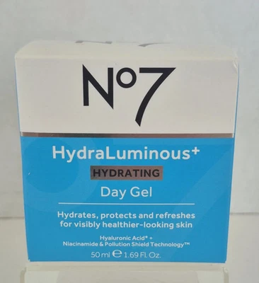 No7 HydraLuminous+ Hydrating Day Gel 50mL 1.69 oz Fragrance Free New in Box - Image 1 of 4
