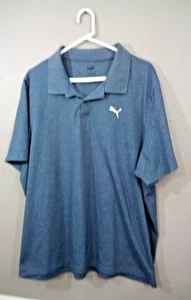Puma Essentials Polo Shirt XXL Blue Short Sleeve Golf Activewear Stretch - Picture 1 of 6
