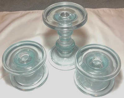 Candelabros reversibles de vidrio Pottery Claro Krosno (juego de 3) Foto 1 de 4