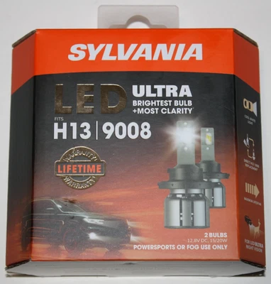 SYLVANIA H13 Ultra LED 2 Bulbs H13LEDHP.BX2 6000K BRAND NEW - Image 1 of 4