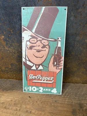 Letrero antiguo de tienda de refrescos Dr Pepper tienda general lata publicidad Coca Cola Foto 1 de 4