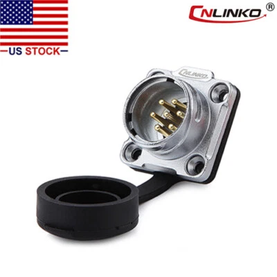 7 Pin Power Circular Connector Male Socket Receptacle Waterproof IP67 Metal - Image 1 of 4