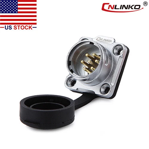 7 Pin Power Circular Connector Male Socket Receptacle Waterproof IP67 Metal - Image 1 of 4