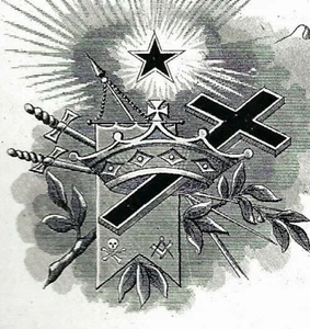 c1870er/80er Tempelritter Visitenkarte - St. Paul Commandery-Dover NH-Freimaurer - Bild 1 von 4